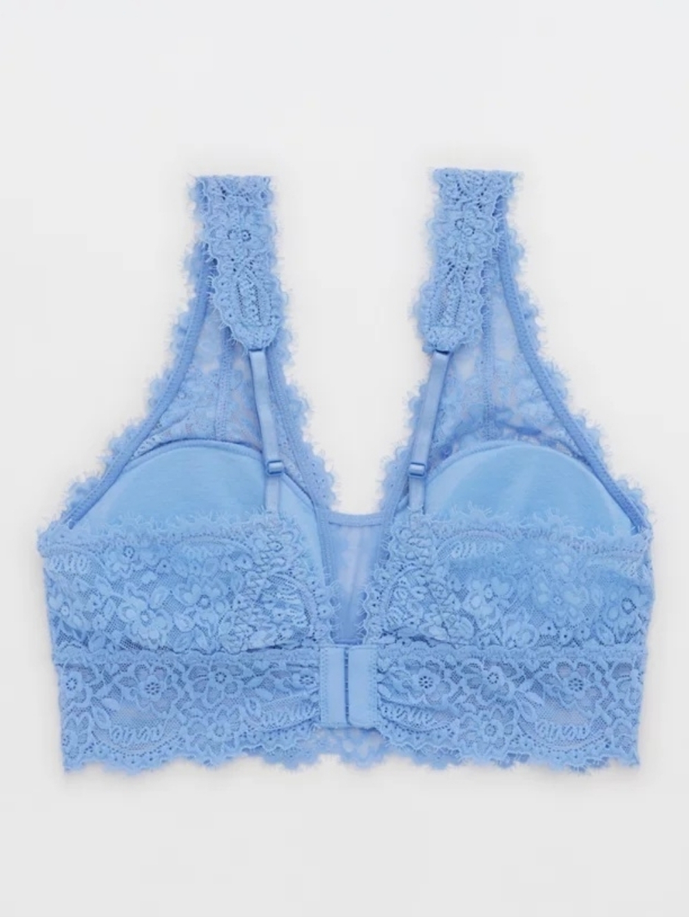 AERIE💙 Eyelash Lace Padded Plunge Bralette SIZE XL/DD - Picture 5 of 9